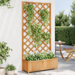 Vidaxl - Jardinière avec treillis marron bois massif de sapin