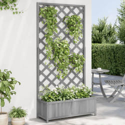 Vidaxl - Jardinière avec treillis gris bois massif de sapin