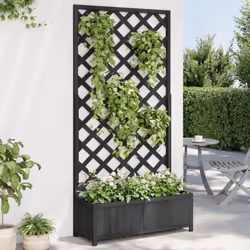 Description générale Cette jardinière en bois avec treillis est un excellent choix pour les plantes grimpantes dans votre jar ...