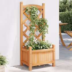 Cette jardinière en bois avec treillis est un excellent choix pour les plantes grimpantes dans votre jardin, sur votre patio  ...