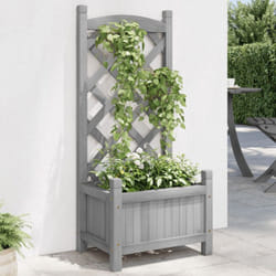 Vidaxl - Jardinière avec treillis gris bois massif de sapin