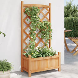 Vidaxl - Jardinière avec treillis marron bois massif de sapin