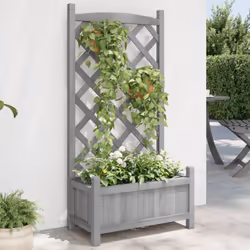 Cette jardinière en bois avec treillis est un excellent choix pour les plantes grimpantes dans votre jardin, sur votre patio ...