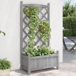Vidaxl - Jardinière avec treillis gris bois massif de sapin