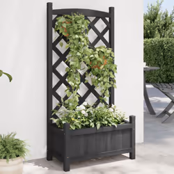 Cette jardinière en bois avec treillis est un excellent choix pour les plantes grimpantes dans votre jardin, sur votre patio  ...