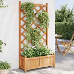 Vidaxl - Jardinière avec treillis marron bois massif de sapin