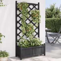 Cette jardinière en bois avec treillis est un excellent choix pour les plantes grimpantes dans votre jardin, sur votre patio  ...