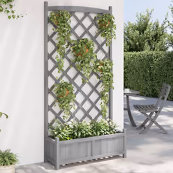 Cette jardinière en bois avec treillis est un excellent choix pour les plantes grimpantes dans votre jardin, sur votre patio  ...