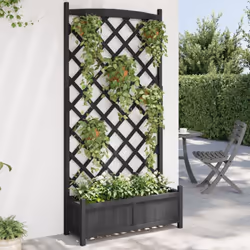 Cette jardinière en bois avec treillis est un excellent choix pour les plantes grimpantes dans votre jardin, sur votre patio  ...