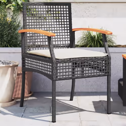 Détendez-vous et profitez de l'extérieur dans ces confortables chaises de jardin ! Matériau durable : la résine tressée, égal ...