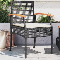 Vidaxl - Chaises de jardin coussins lot de 2 noir résine tressée acacia