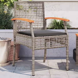 VidaXL 366248 chaise d'extérieur Terrace Siège rembourré Bois d'acacia, Polyuréthane, Acier Gris