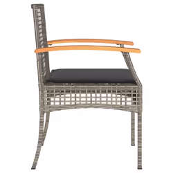 VidaXL 366248 chaise d'extérieur Terrace Siège rembourré Bois d'acacia, Polyuréthane, Acier Gris - Vue supplémentaire 6