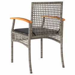VidaXL 366248 chaise d'extérieur Terrace Siège rembourré Bois d'acacia, Polyuréthane, Acier Gris - Vue supplémentaire 7