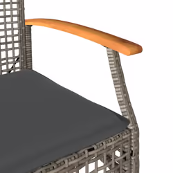 VidaXL 366248 chaise d'extérieur Terrace Siège rembourré Bois d'acacia, Polyuréthane, Acier Gris - Vue supplémentaire 8