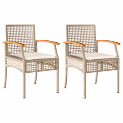 VidaXL 366249, Terrace, Siège rembourré, Bois d'acacia, Polyuréthane, Acier, Crème, Blanc, 110 kg, 540 mm