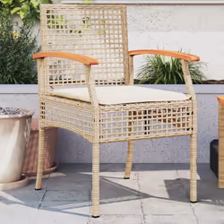 VidaXL 366249 chaise d'extérieur Terrace Siège rembourré Bois d'acacia, Polyuréthane, Acier Crème, Blanc