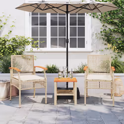 VidaXL 366249 chaise d'extérieur Terrace Siège rembourré Bois d'acacia, Polyuréthane, Acier Crème, Blanc