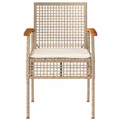 VidaXL 366249 chaise d'extérieur Terrace Siège rembourré Bois d'acacia, Polyuréthane, Acier Crème, Blanc - Vue supplémentaire 4