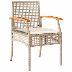 VidaXL 366249 chaise d'extérieur Terrace Siège rembourré Bois d'acacia, Polyuréthane, Acier Crème, Blanc - Vue supplémentaire 5