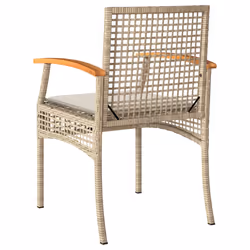 VidaXL 366249 chaise d'extérieur Terrace Siège rembourré Bois d'acacia, Polyuréthane, Acier Crème, Blanc - Vue supplémentaire 7