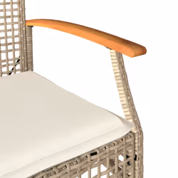 VidaXL 366249 chaise d'extérieur Terrace Siège rembourré Bois d'acacia, Polyuréthane, Acier Crème, Blanc - Vue supplémentaire 8