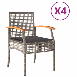 VidaXL 366252, Terrace, Siège rembourré, Bois d'acacia, Polyuréthane, Acier, Gris, 110 kg, 540 mm
