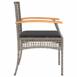 VidaXL 366252 chaise d'extérieur Terrace Siège rembourré Bois d'acacia, Polyuréthane, Acier Gris - Vue supplémentaire 6