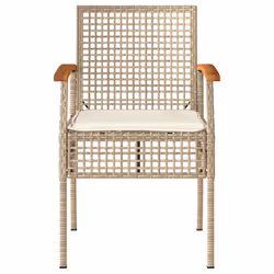 VidaXL 366253 chaise d'extérieur Terrace Siège rembourré Bois d'acacia, Polyuréthane, Acier Crème, Blanc - Vue supplémentaire 4