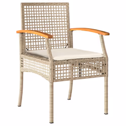 VidaXL 366253 chaise d'extérieur Terrace Siège rembourré Bois d'acacia, Polyuréthane, Acier Crème, Blanc - Vue supplémentaire 5