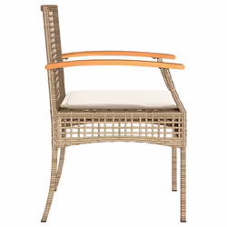 VidaXL 366253 chaise d'extérieur Terrace Siège rembourré Bois d'acacia, Polyuréthane, Acier Crème, Blanc - Vue supplémentaire 6