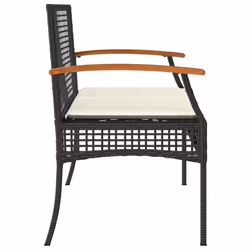 VidaXL 366255 banc de jardin Rotin, Acier, Bois d'acacia - Vue supplémentaire 5
