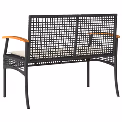 VidaXL 366255 banc de jardin Rotin, Acier, Bois d'acacia - Vue supplémentaire 6