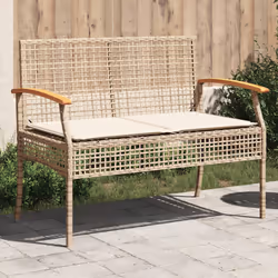 VidaXL 366257 banc de jardin Rotin, Acier, Bois d'acacia
