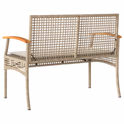 VidaXL 366257 banc de jardin Rotin, Acier, Bois d'acacia - Vue supplémentaire 6