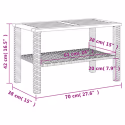 VidaXL 366275 table de jardin Beige, Marron - Vue supplémentaire 8