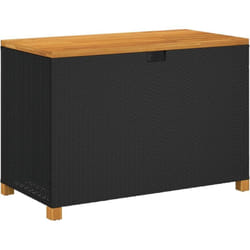 vidaXL Boîte de rangement de jardin noir résine tressée bois d'acacia