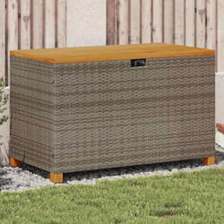 Vidaxl - Boîte de rangement de jardin gris résine tressée bois d'acacia