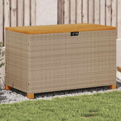 Vidaxl - Boîte de rangement de jardin beige résine tressée bois d'acacia