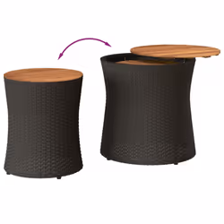 VidaXL 366288 table de jardin Noir, Marron - Vue supplémentaire 7
