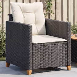 VidaXL 366317 chaise d'extérieur Terrace Siège rembourré Bois d'acacia, Polyuréthane, Acier Crème, Blanc - Vue supplémentaire 2