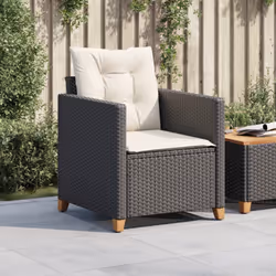 VidaXL 366317 chaise d'extérieur Terrace Siège rembourré Bois d'acacia, Polyuréthane, Acier Crème, Blanc - Vue supplémentaire 3
