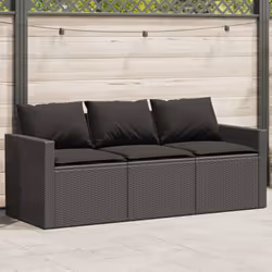 Détendez-vous et profitez de l'extérieur dans ce confortable canapé de jardin 3 places ! Matériau durable : la résine tressée ...