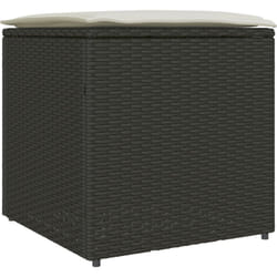 Vidaxl - Caisse de rangement d'extérieur Noir et crème Rattan, Polyester