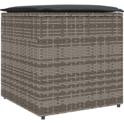 Boîte de Rangement Extérieure Grise et Grise Foncée Rotin Grande vidaXL