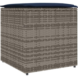 Vidaxl - Coffre de rangement Gris et bleu marine Coussins en ratán et en tissu