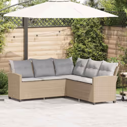 Ce canapé en forme de L est un excellent choix pour les repas en plein air ou pour se détendre dans le jardin, dans l'arrière ...