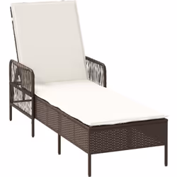 Cette chaise longue adjustable marron et crème met l'accent sur le confort et le style, parfaite pour profiter de l'extérieur ...