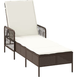 Vidaxl - Chaise Longue Marron et crème Rattan pe 157 x 55 x 92 cm Pliable