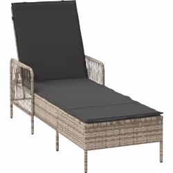 Cette chaise longue réglable en gris clair et gris foncé est un super endroit stylé et confortable pour te relaxer dehors. Qu ...